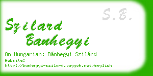 szilard banhegyi business card